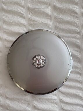 Silver Lighted Compact Mirror with Swarovski Crystal Accent - New